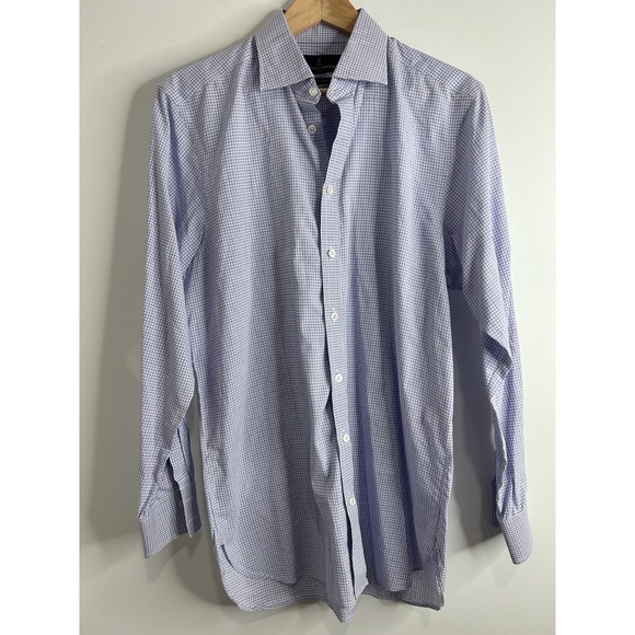 Turnbull & Asser Other - Turnbull & Asser Bespoke Purple Blue Check Dress Shirt Men 15 (Chest 44) England